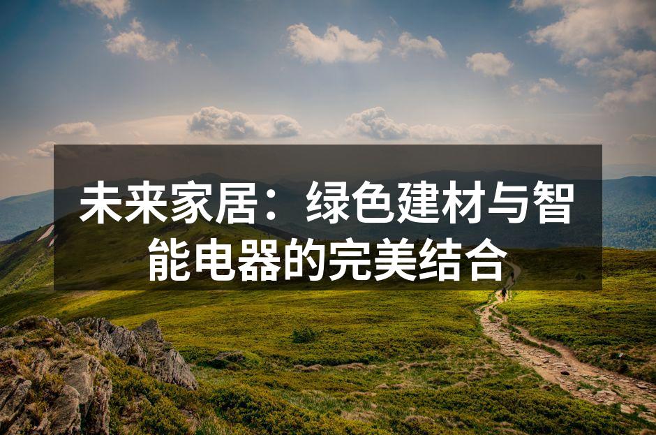 未来家居：绿色建材与智能电器的完美结合